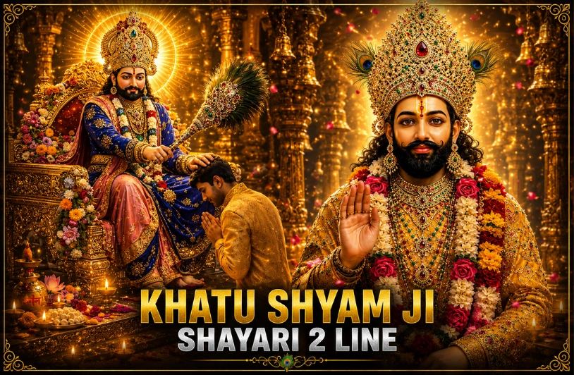 Khatu Shyam Ji Shayari 2 Line in Hindi – दिल को छू लेने वाली भक्ति भरी शायरियाँ 2026 khatu shyam ji shayari 2 line